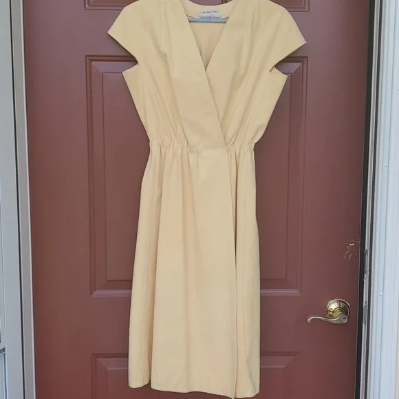 Halston RARE Saks Fifth Ave Vintage 1970 vintage yellow ultra suede wrap p2p 18 - Picture 15 of 16